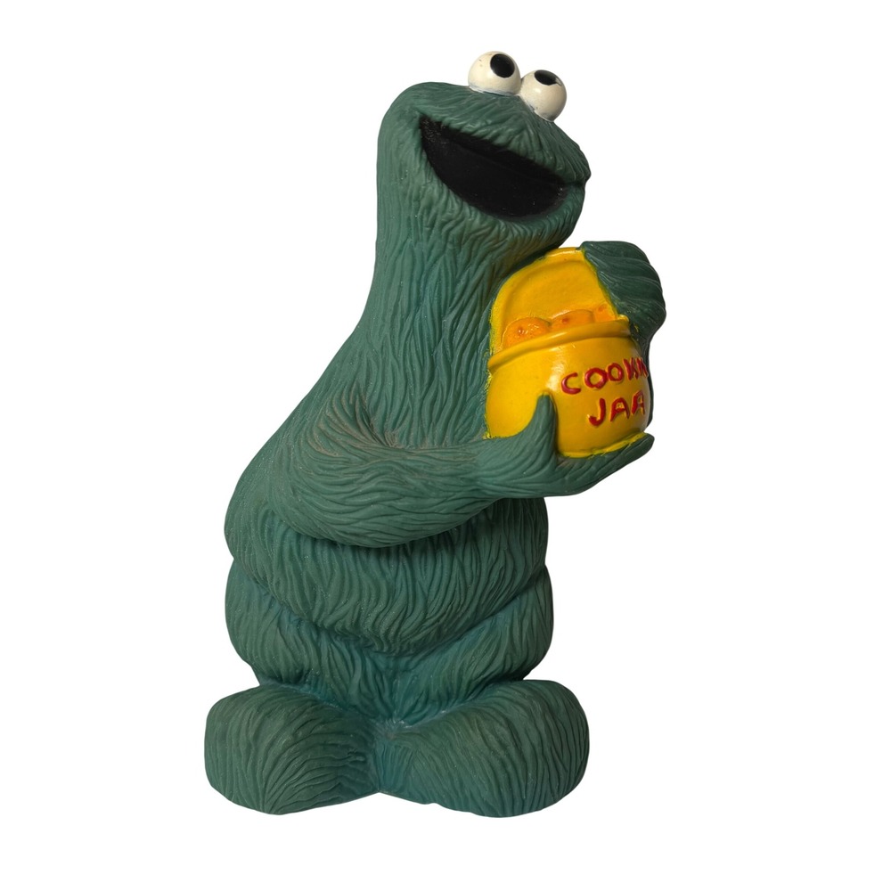Vintage Illco Toy Sesame Street Cookie Monster Vinyl Coin Bank Muppets China